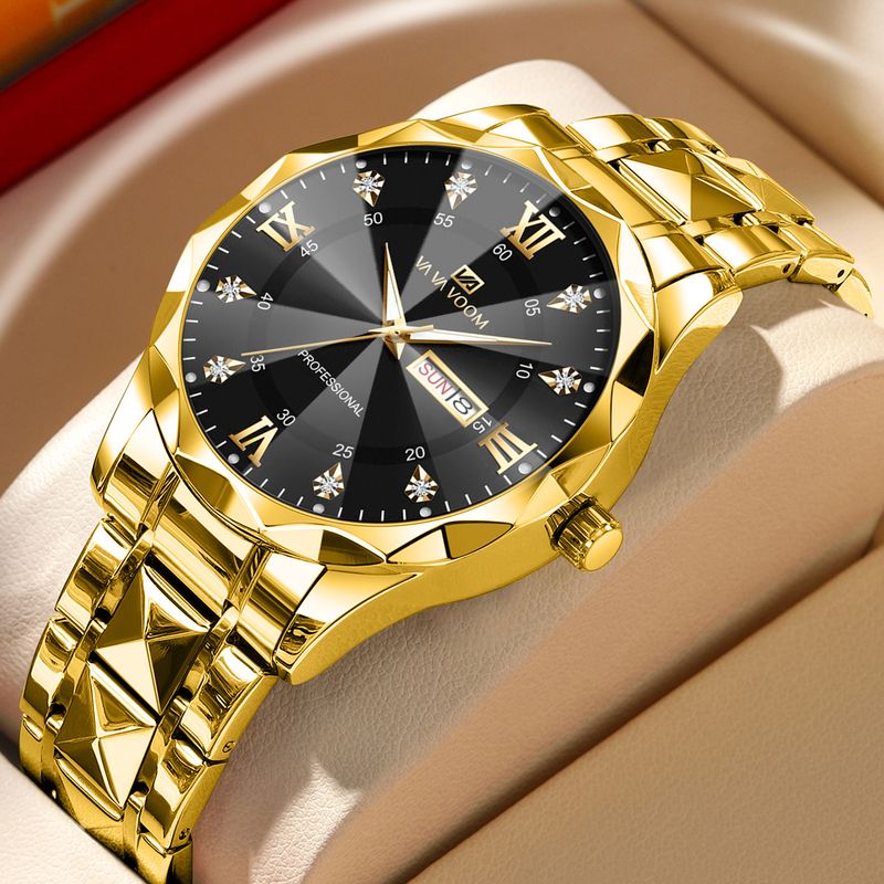 Montre d'affaires pour homme VAVA VOOM, étanche et tendance, avec design diamant_voghion.com