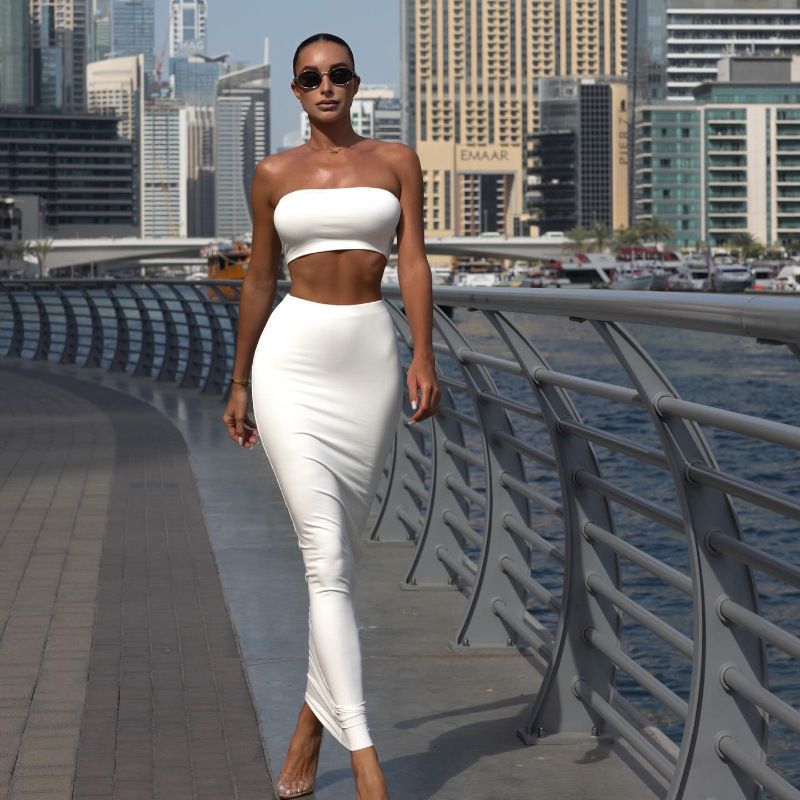 2023 Autumn Women's High Waist Elastic Hip Wrap Slimming Half Length Short Skirt_voghion.com