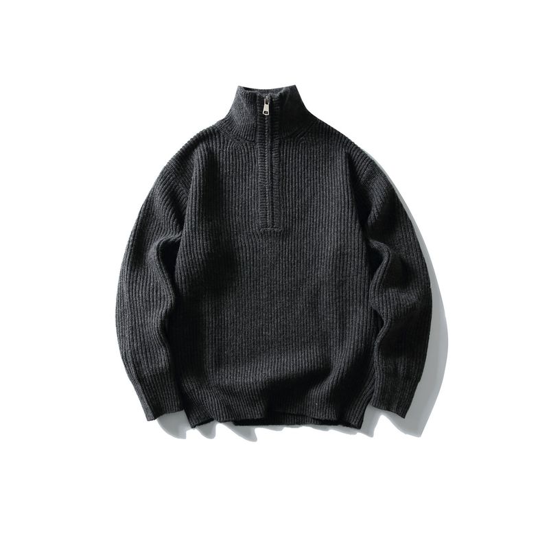 Maglione con collo alto e mezza zip 2025 per uomo, stile casual, base pullover, maglieria autunnale e invernale_voghion.com