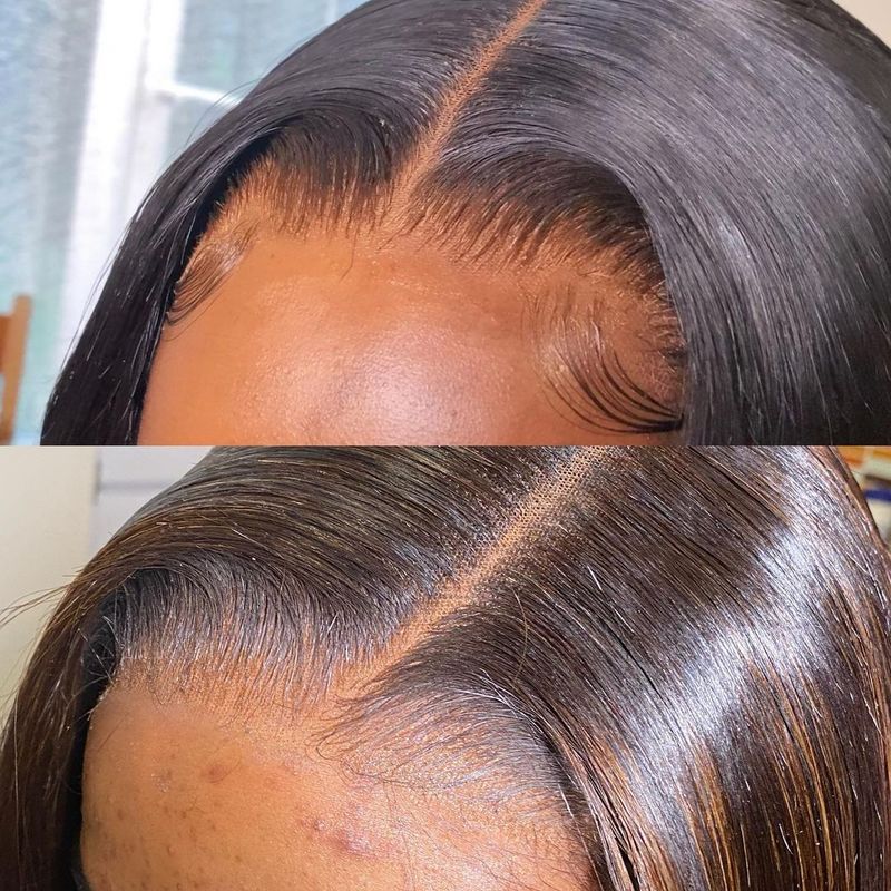 Wear And Glueless Hair Wig HD Straight Short Bob Closure Plucked Human Wigs Pre Cut Lace Ready To Go_voghion.com