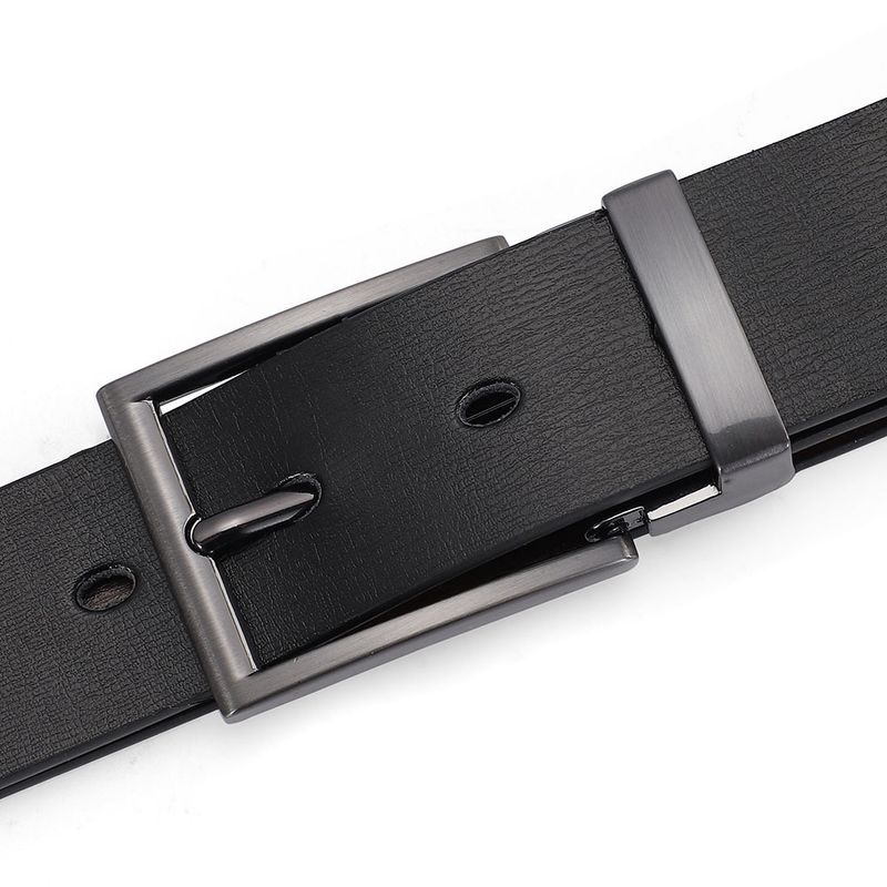 Men's Genuine Leather Belt - Two-Layer Cowhide With Pin Buckle, Durable & Scratch Resistant_voghion.com