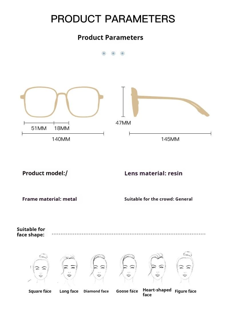 Modische quadratische Unisex-Brille aus Metall für Männer und Frauen für Partys, sanfter schwarzer Augenbrauenrahmen_voghion.com