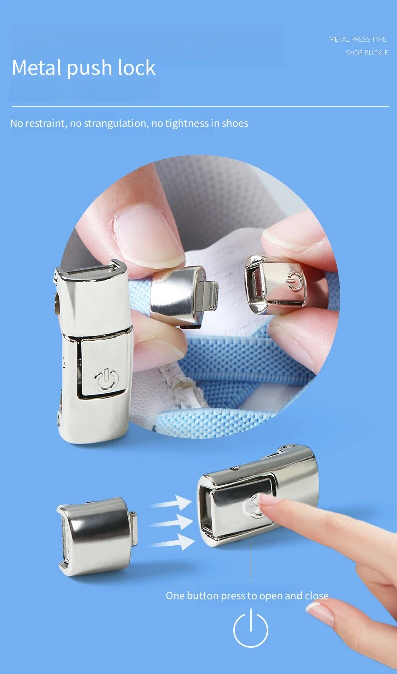 Nuovi Lacci Press Lock senza lacci Lacci elastici Sneaker 8MM Lacci piatti allargati senza lacci Lacci per scarpe per bambini per adulti per_voghion.com