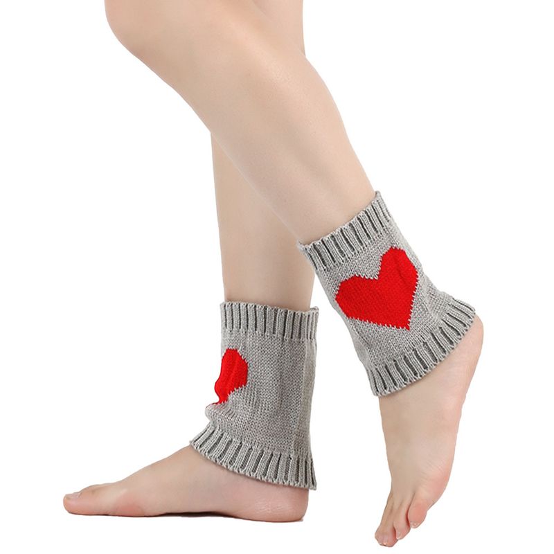 Couvre-pieds courts unisexes Love Bottes chaudes en laine tricotée pour hommes et femmes jambières chaussettes courtes en laine acrylique_voghion.com