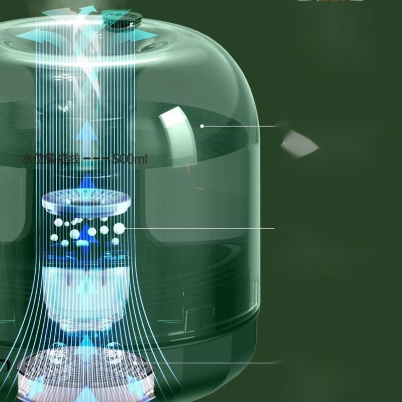 Umidificatore domestico a spruzzo grande, idratante e creativo, con luce colorata, in vetro artistico_voghion.com