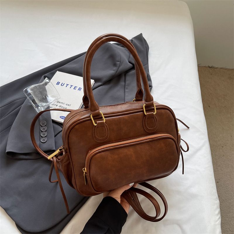 Borsa a tracolla doppia con design a nicchia singola, borsa da donna, borsa a mano piccola, tote, borsa coreana alla moda autunno inverno_voghion.com