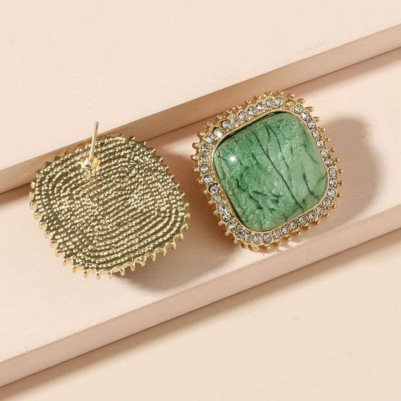 Quicksand Color Square Earrings – High-Grade Glaze Irregular Design, Cold Style Jewelry_voghion.com