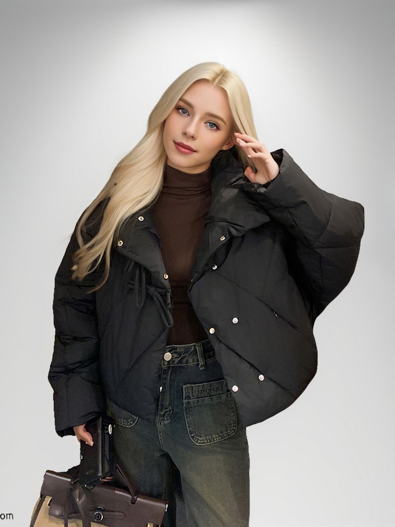 Commercio estero moda giù donne nuovo stile corto 2024 alta qualità transfrontaliera giacca di cotone spesso e largo tendenza_voghion.com