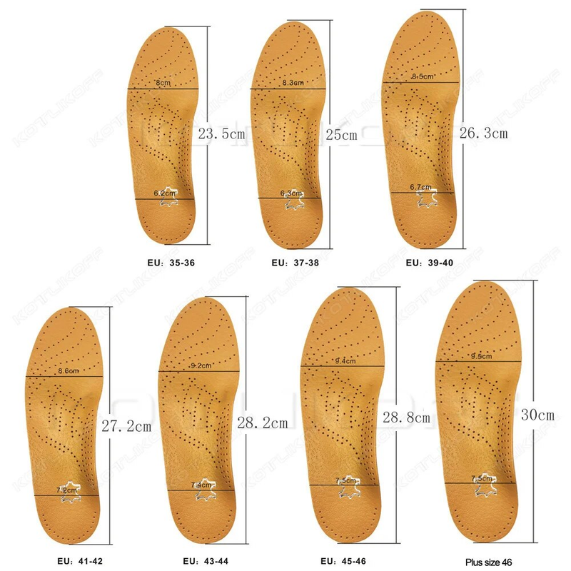 Plantilla ortopédica de cuero KOTLIKOFF, zapatos ortopédicos con soporte para arco plano, plantillas para suelas para pies, hombres y mujeres, pierna O/X corregida_voghion.com