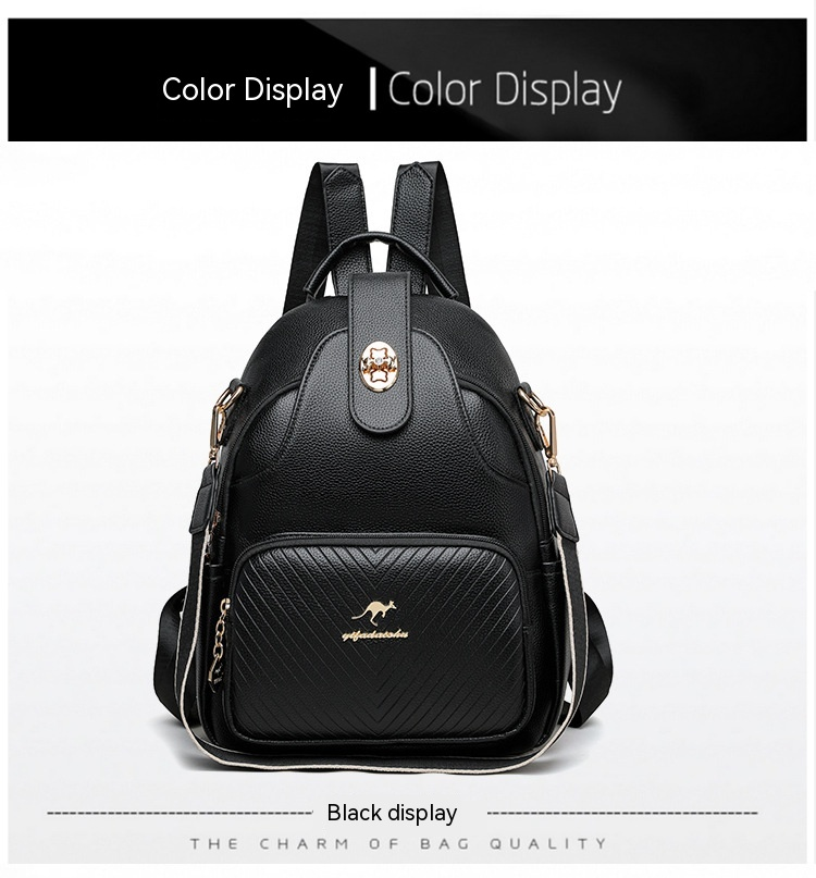 2024 New Soft Leather Backpack For Women's Fashion Leisure Large Capacity Multi Functional Backpack Versatile Outgoing Backpack_voghion.com