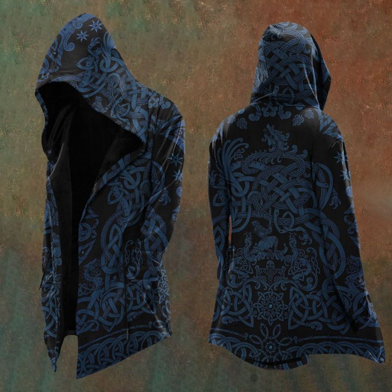 Abstract Universe Spring And Autumn Digital Print Loose Hooded Sweatshirt Men's Cardigan Jacket_voghion.com