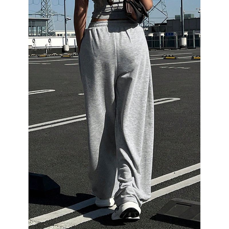 Damen-Cargohose – Stylische, locker sitzende Streetwear-Jogginghose mit Taschen, hochelastisches Polyester (Grau)_voghion.com