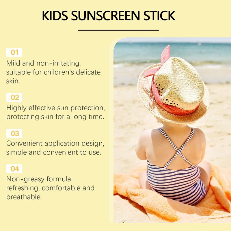Wieey 15g SPF30+ Crema Solare Stick per Bambini Rinfrescante per la Pelle Antiossidante Controllo del Sebo Protezione Estiva UV Stick Solare Impermeabile_voghion.com