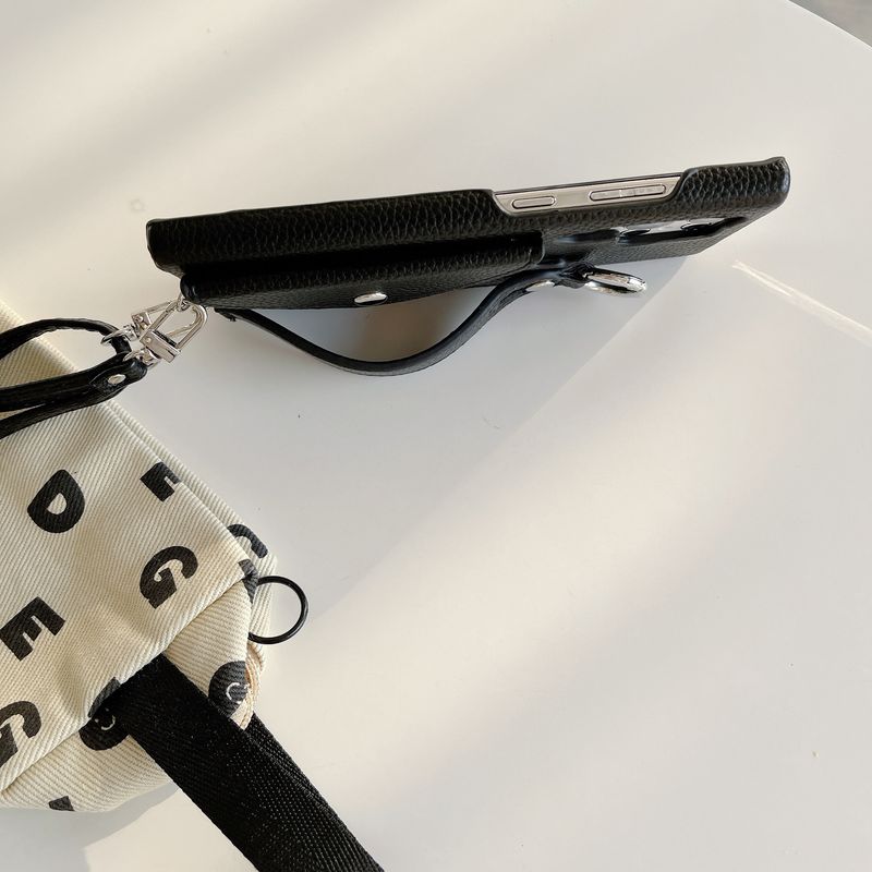 Mobile phone case Suitable for Samsung S23 Ultra litchi card holder wrist strap diagonal mobile phone case S21/S22 wallet mobile phone case_voghion.com