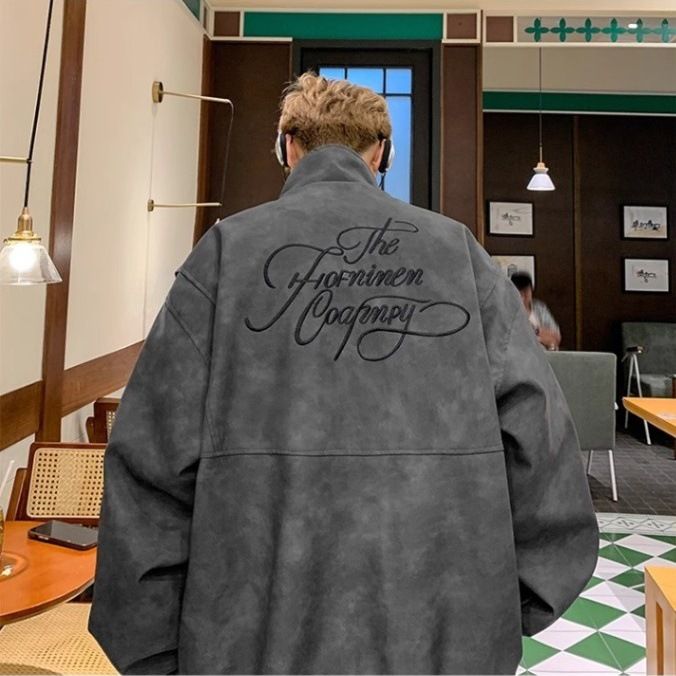 Autumn New Metal Label Double Zipper Jacket For Men, Retro Vintage PU Leather Jacket_voghion.com