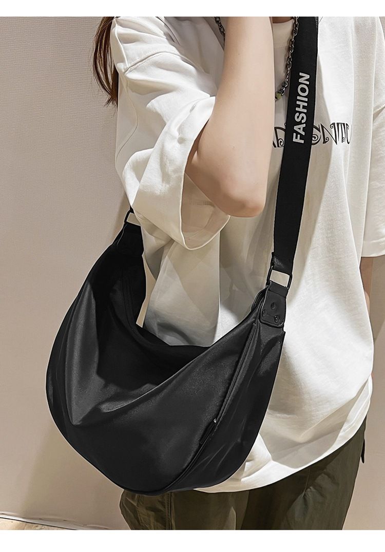 Borsa in tessuto di nylon da donna, borsa a tracolla semplice con motivo a mezzaluna, borsa a tracolla per coppia, borsa a tracolla per sport e tempo libero_voghion.com
