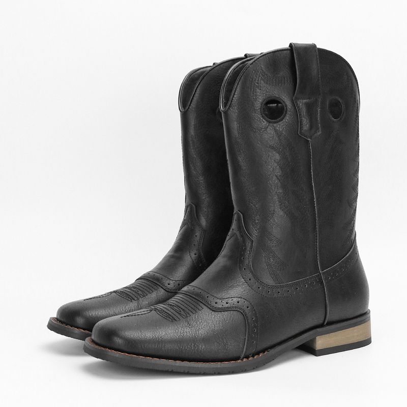 Vintage bestickte Cowboystiefel für Herren Persönlichkeit Modetrend Western Cowboystiefel_voghion.com
