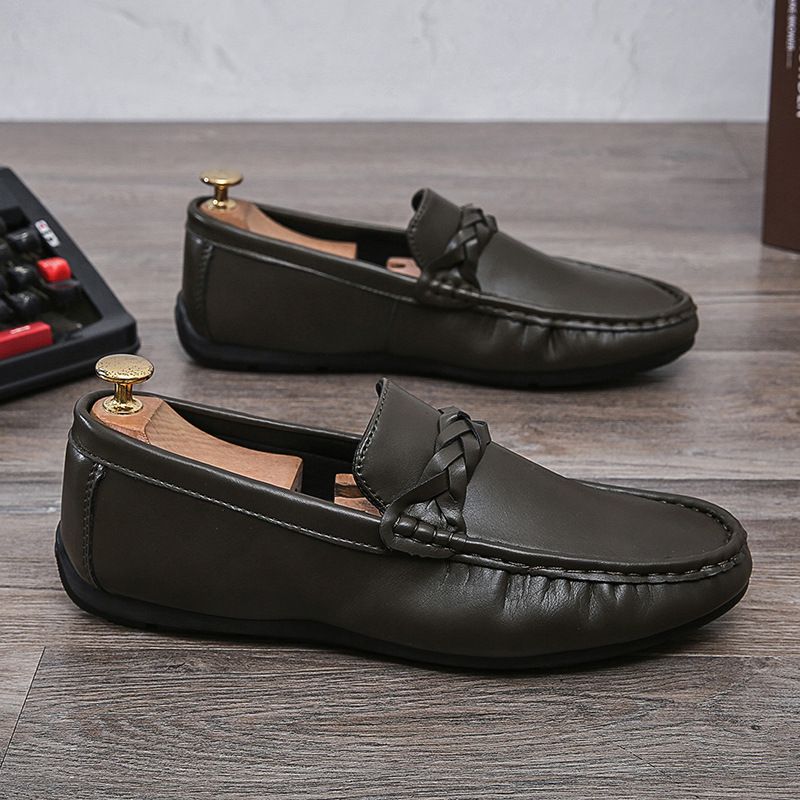 SHLIANG Fashion Men Loafers Leather Casual Shoes High Quality Slip on Business Non-Slip Comfy Classic Driving Shoes SB043_voghion.com