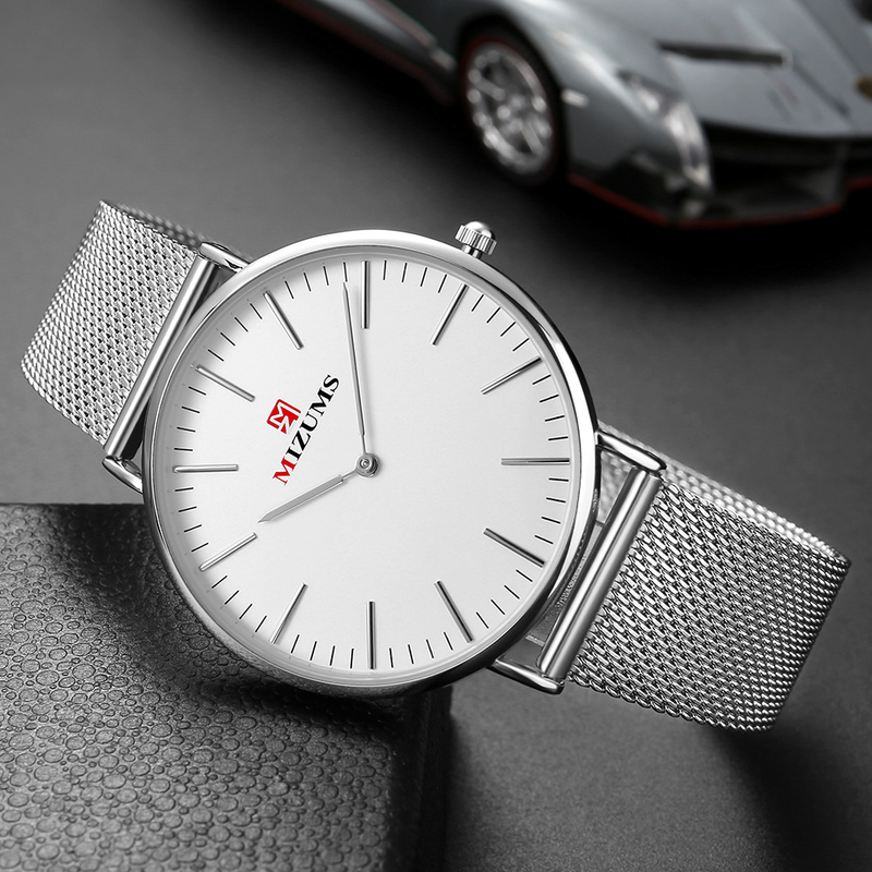 MIZUMS M8009 Ceas bărbătesc cu cuarț, business casual, cu bandă de oțel_voghion.com