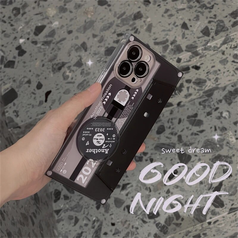 Creativo Retro Rotante CD Cassa Del Telefono Per iphone 14 13 11 12 Pro Max Y2k Hot Divertente Lettera Copertina Morbida Piazza Ragazza Rosa_voghion.com