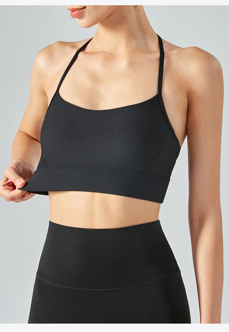 SUPERFLOWER Neue T-förmige Rücken-Nackenschlinge für Damen, stoßfeste Sportunterwäsche, Yoga-BH, Fiess-Weste_voghion.com