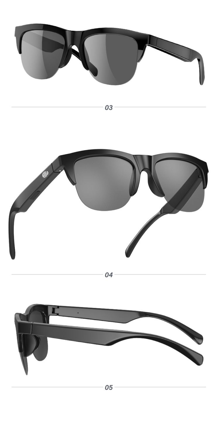 3-in-1 Black Technology Bluetooth Headphones Invisible Student Smart Cool Sunglasses HiFi Sound Quality Versatile_voghion.com