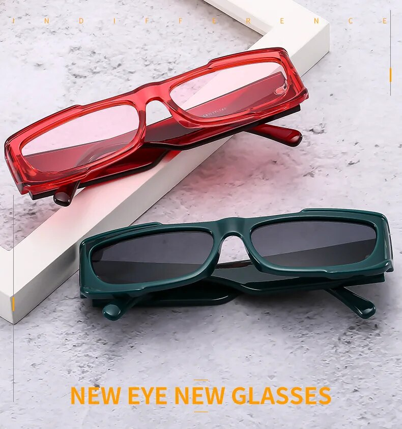 Neue rechteckige Sonnenbrille, modisch, Vintage, Farbverlauf, Bonbonfarben, trendiges Ins-Design, beliebtes Markendesign, UV400-Brillen_voghion.com