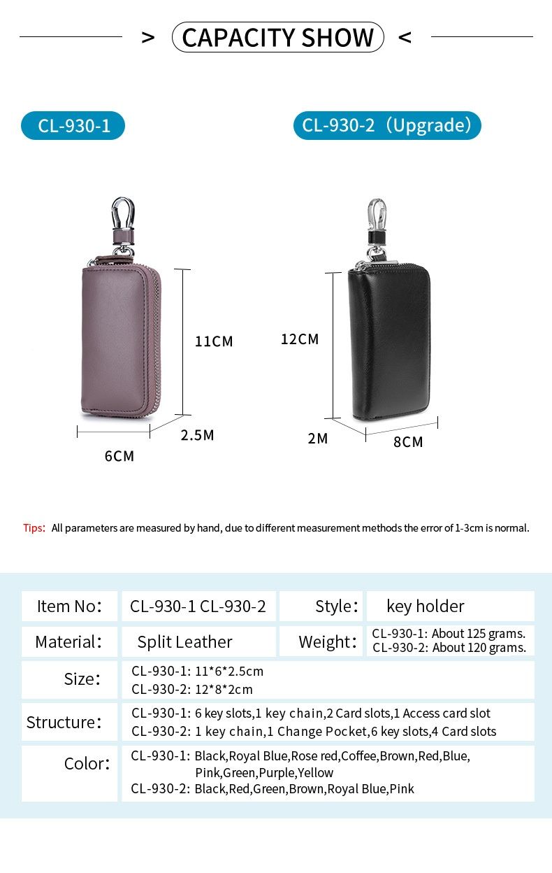 Portachiavi minimalista Andralyn per uomo e donna Portachiavi in pelle con cerniera Portachiavi multifunzionale per la casa General Motors_voghion.com