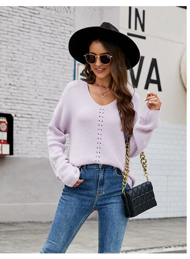 Chemisier ample à manches longues et col rond pour femme, couleur unie, décontracté, à capuche_voghion.com