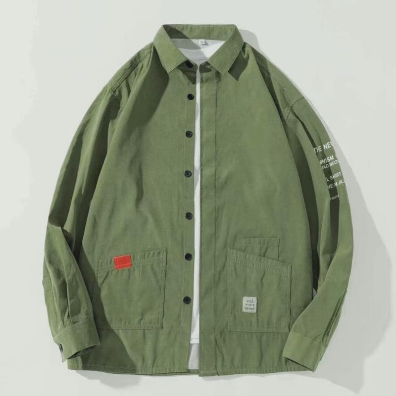 Giacca a maniche lunghe in seta ghiacciata sottile da uomo, vestibilità aderente autunnale, nuova tendenza, camicia da uomo normale da un pollice_voghion.com