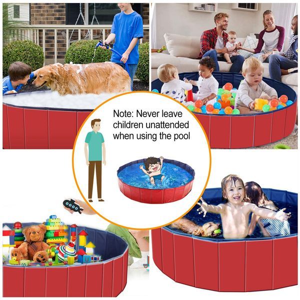 Foldable Pet Swimming Pool PVC Kiddie Baby Dog Swim Pool Bathing Tub Playmat Kids Pools_voghion.com
