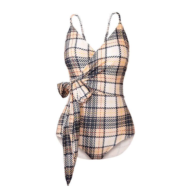 Momasong New Women's One-Piece Swimsuit Fashionable Strap Ins Waist Slimming Vacation Swimwear_voghion.com