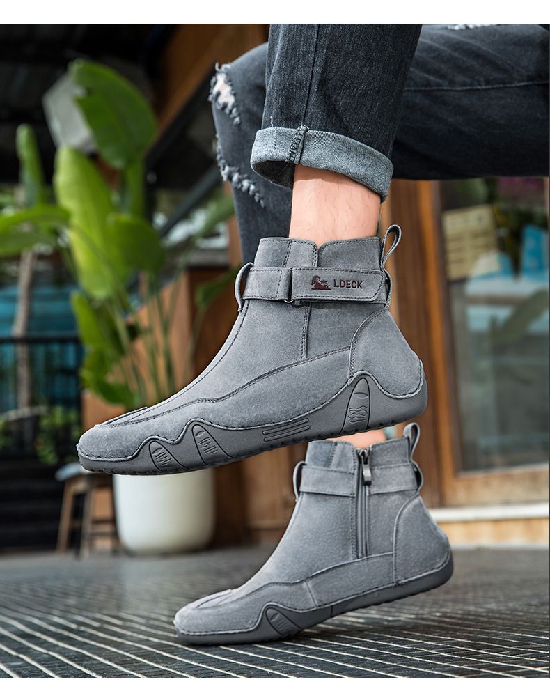 Stivali Martin da uomo in stile retrò, in pelle, di grandi dimensioni, alti, resistenti all'usura, scarpe casual da esterno_voghion.com