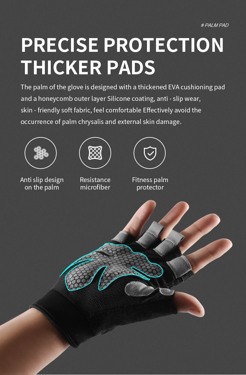 Guanti da ciclismo a mezze dita traspiranti e antiscivolo in silicone per sollevamento pesi, per uomo e donna_voghion.com