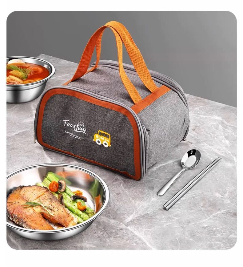 304 Edelstahl Geschirr Set Outdoor Camping Tragbare Platte Haushalt Picknick Stäbchen Löffel Suppe Schüssel Kombination_voghion.com