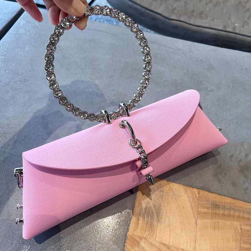 Damen Abendtasche mit Strasssteinen 2024 Guangzhou Designer Geldbörse Runder Ring Handtasche Einzelne Schulter Crossbody Tasche_voghion.com