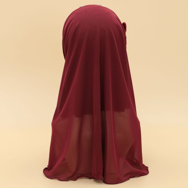 Dame hijab hotselgende ensfarget sløyfe dusk netting myk brem dame chiffon hodeskjerf skjerf_voghion.com