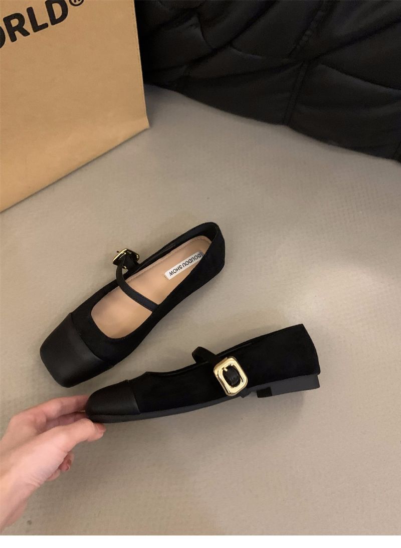 Pantofi Mary Jane plat pătrați de damă_voghion.com