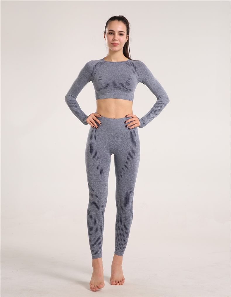 Clothing Set Summer High-End Running Sports Top Slim Fit Moisture-Wicking Yoga Pants_voghion.com