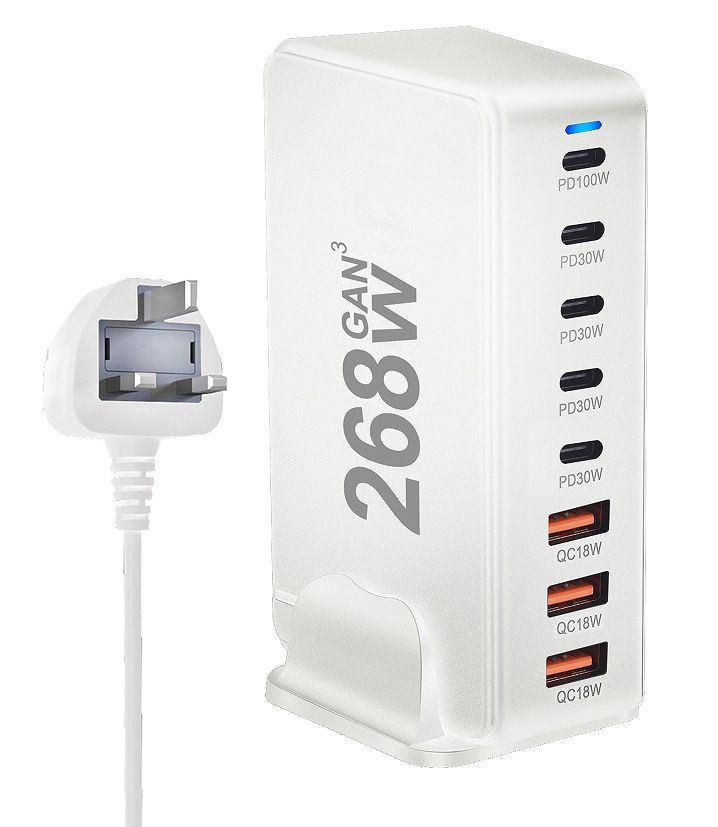 New 240W GaN Multiport Charger 268WPD High Power Charger Multi-function Desktop Charger_voghion.com
