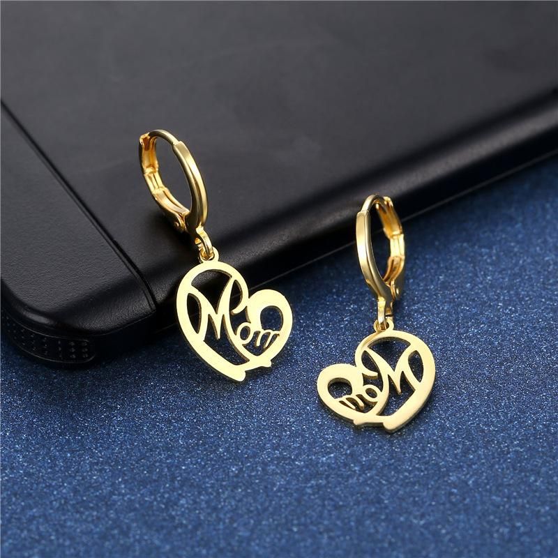 Goud Kleur Hart Letters MOM Drop Oorbellen Voor Vrouwen Rvs Romantische Mode Oor Dangle Earring Sieraden Geschenken_voghion.com