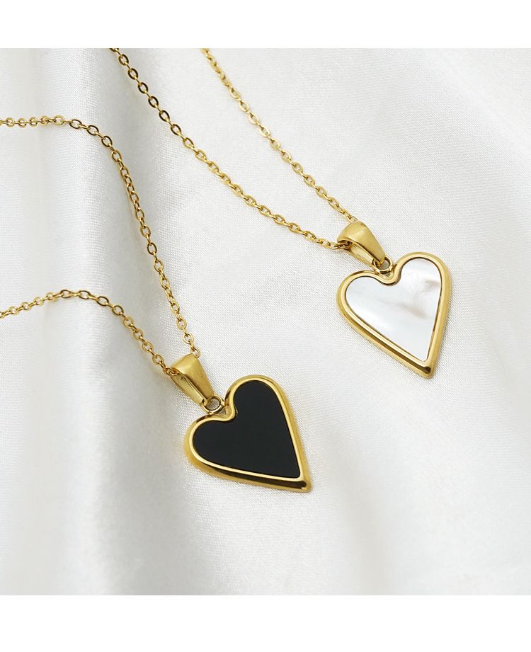 Simple Ins Cold Style Clavicle Chain Love Necklace Female Niche Design Enamel Pendant Light Luxury Retro_voghion.com