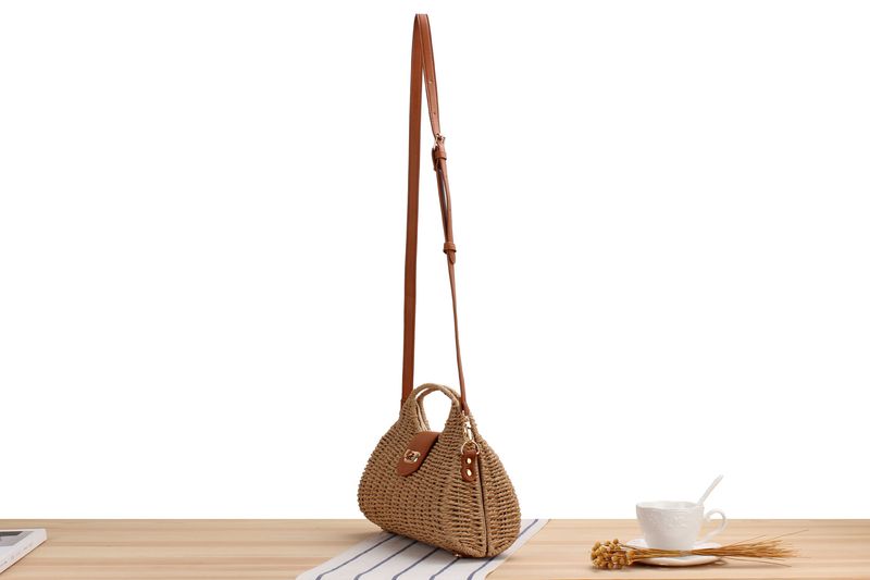 borsa strutturata per le donne borsa di paglia di design di nicchia popolare borsa a tracolla intrecciata alla moda alla moda_voghion.com