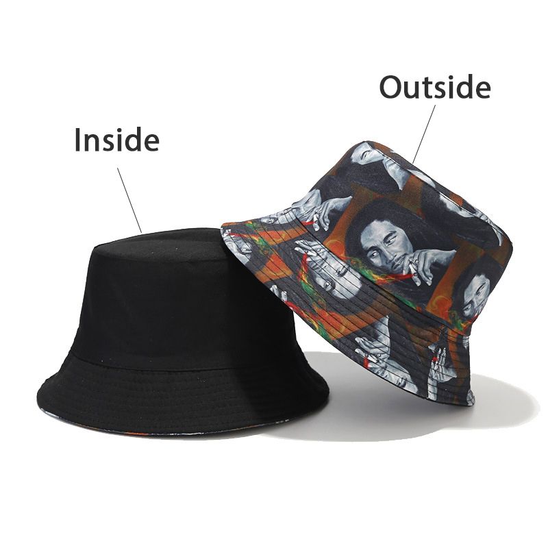 New Arrivals Bocca Bob Marley Bucket Hat Rökande män Tryck Jamaicanska herrhattar Panama Fishermen Keps Dubbla sidor Vikbar Ny stil_voghion.com