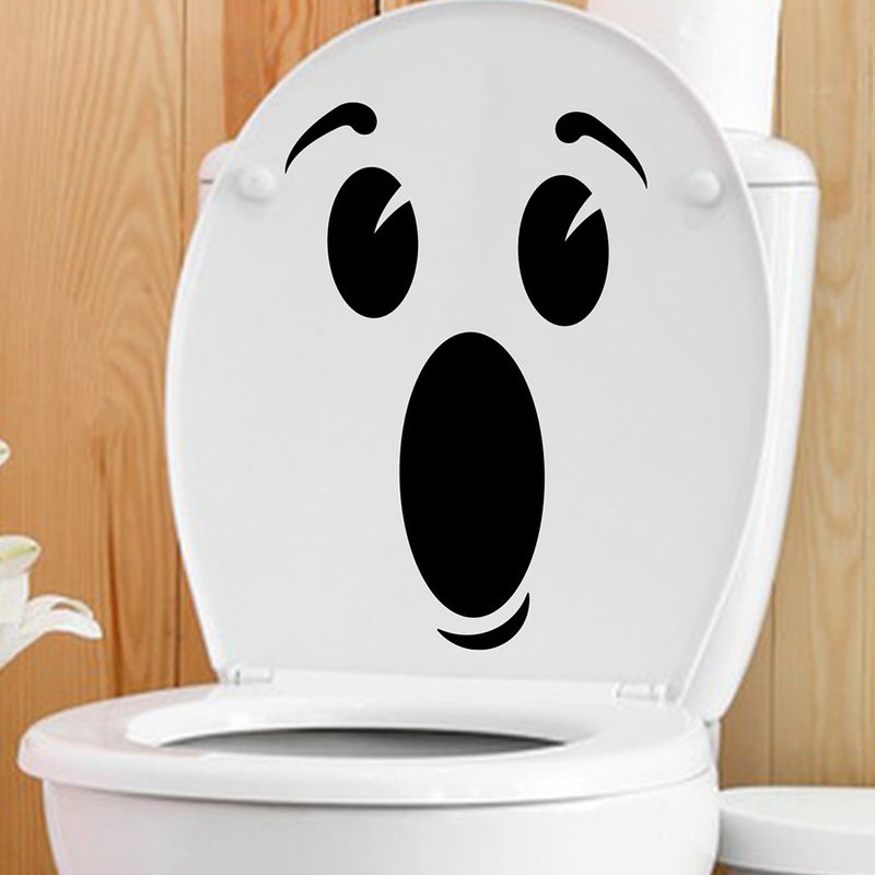 Cartoon horror mouth opening expression PVC JS-N self-adhesive emoticon pack toilet sticker_voghion.com
