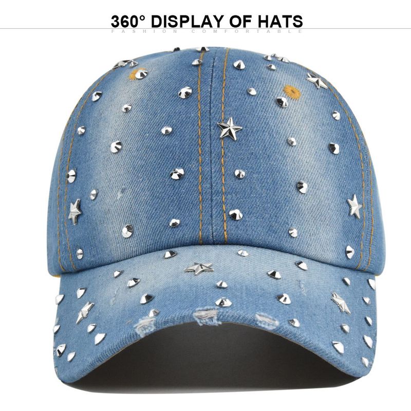 Five pointed diamond washed cowboy duckbill hat, couple sunshade baseball hat_voghion.com