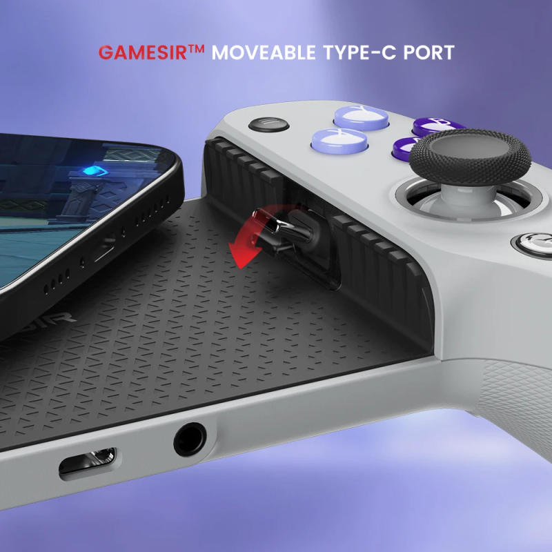 GaSir G8 Galileo mobilusis valdiklis Type C Gapad su Hall Effect Stick, skirtas iPhone 15 Android PS Remote Play Cloud_voghion.com