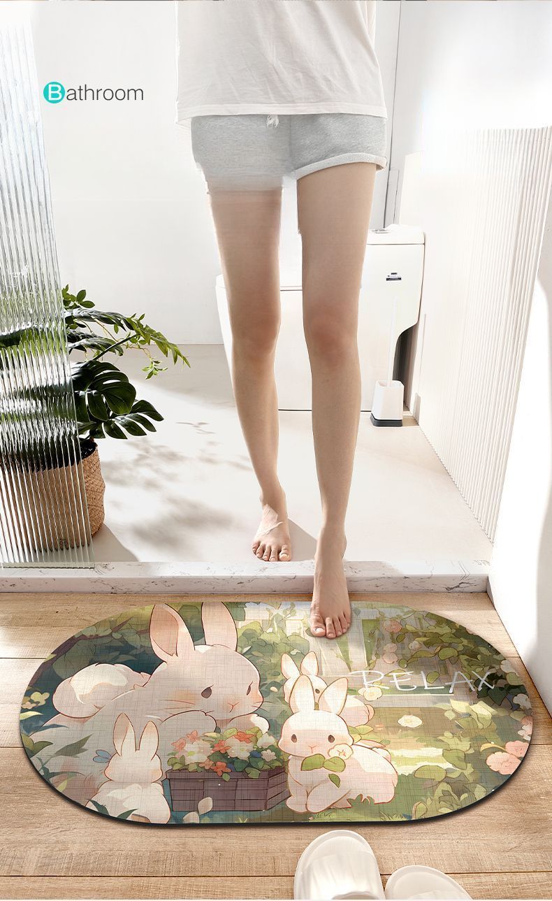 Vendita Tappetino assorbente antiscivolo per porta del WC, ad asciugatura rapida, per ingresso del bagno, morbido, per uso domestico_voghion.com