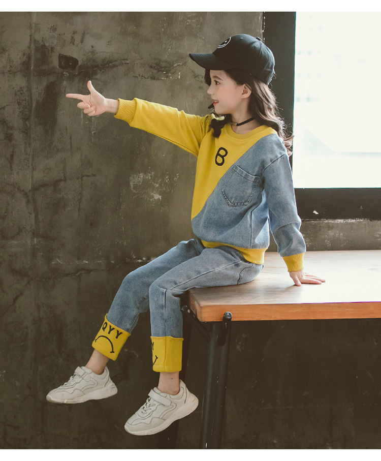 Denim børnedragt til piger, super store børn_voghion.com