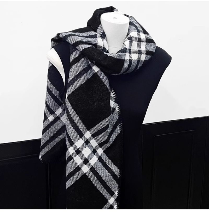 Ji Soo-yeon Same Classic Plaid Scarf For Women Autumn Style Atmosphere Winter Warm Korean Version Shawl Versatile_voghion.com